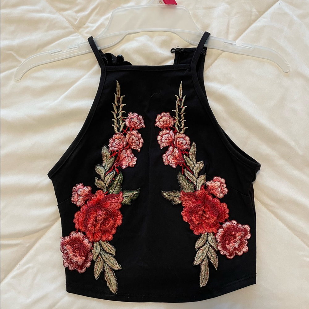 Floral detail crop top